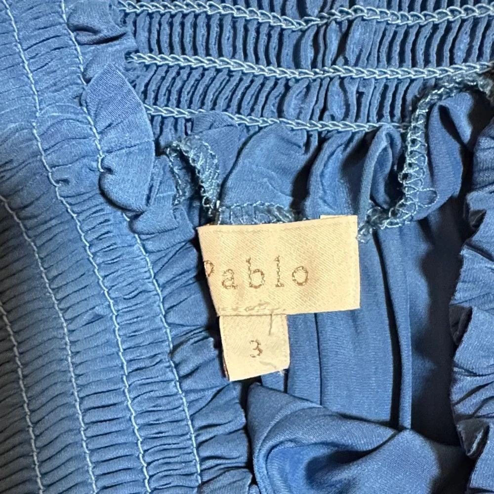 Pablo Lightweight Pleated Blue Maxi Skirt size 3/Large
